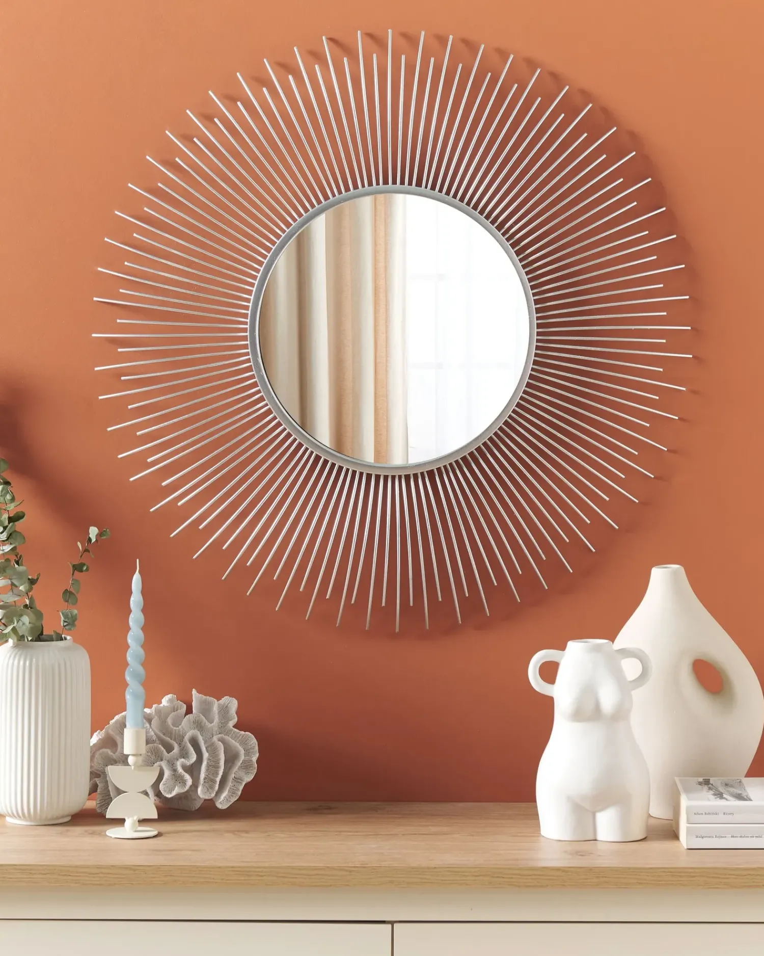 New Beliani Specchio CILLY 80 cm 80 cm Metallo Argento