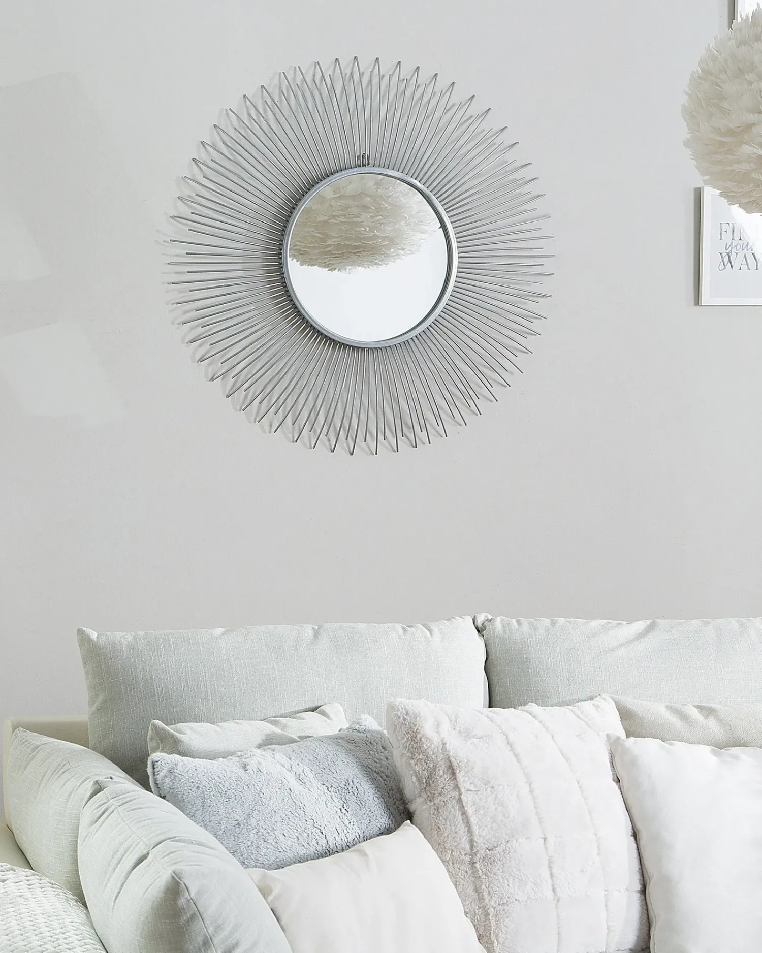 New Beliani Specchio CILLY 80 cm 80 cm Metallo Argento