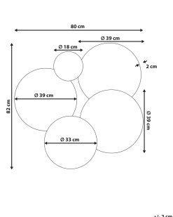 Beliani Specchio CLAIS 82 cm 80 cm Argento