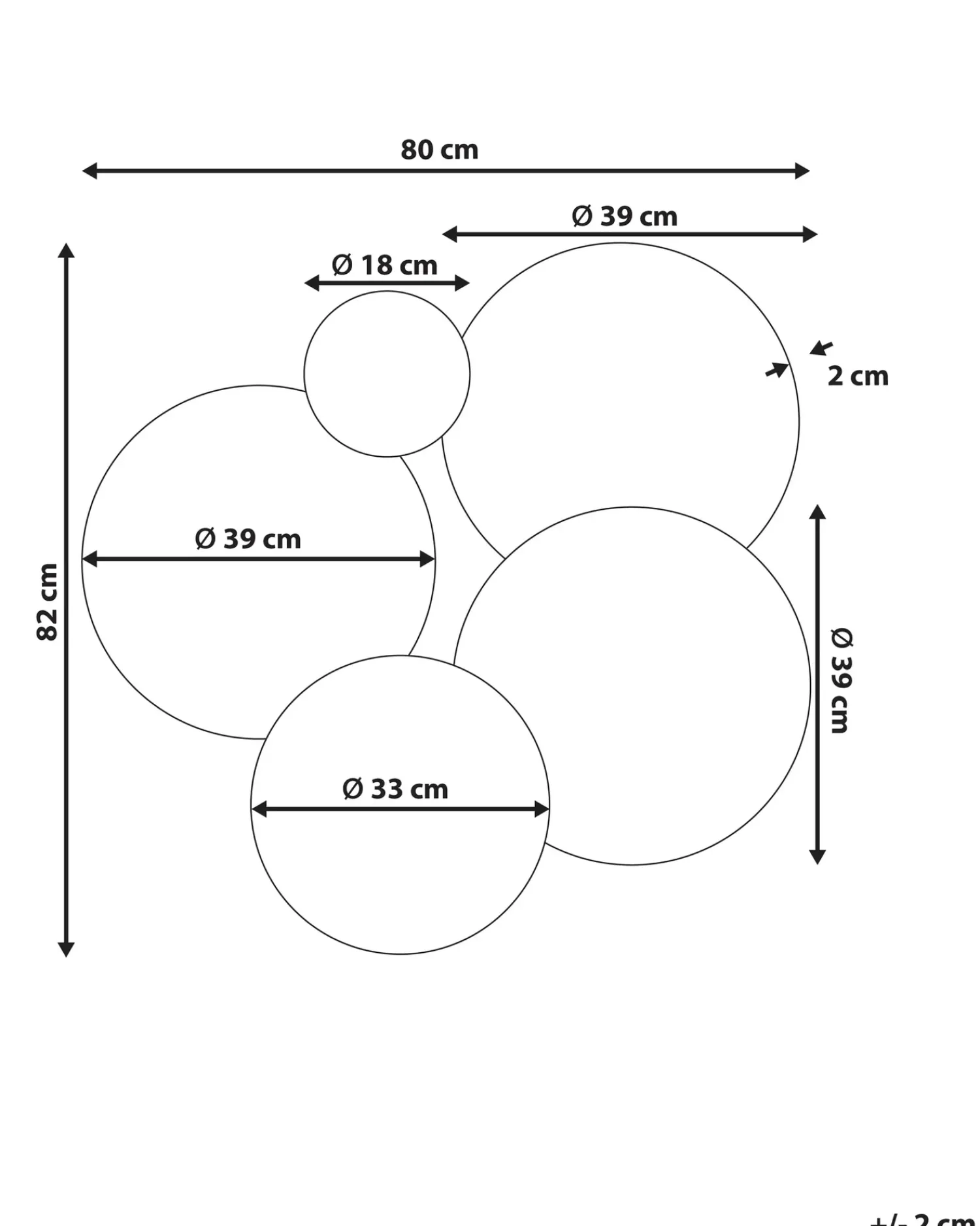 Beliani Specchio CLAIS 82 cm 80 cm Argento