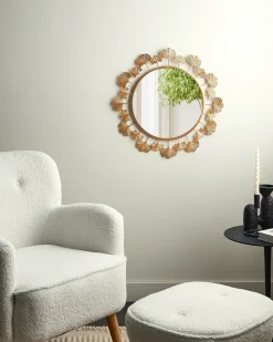 Outlet Beliani Specchio CODOLET 60 cm 60 cm Metallo Oro