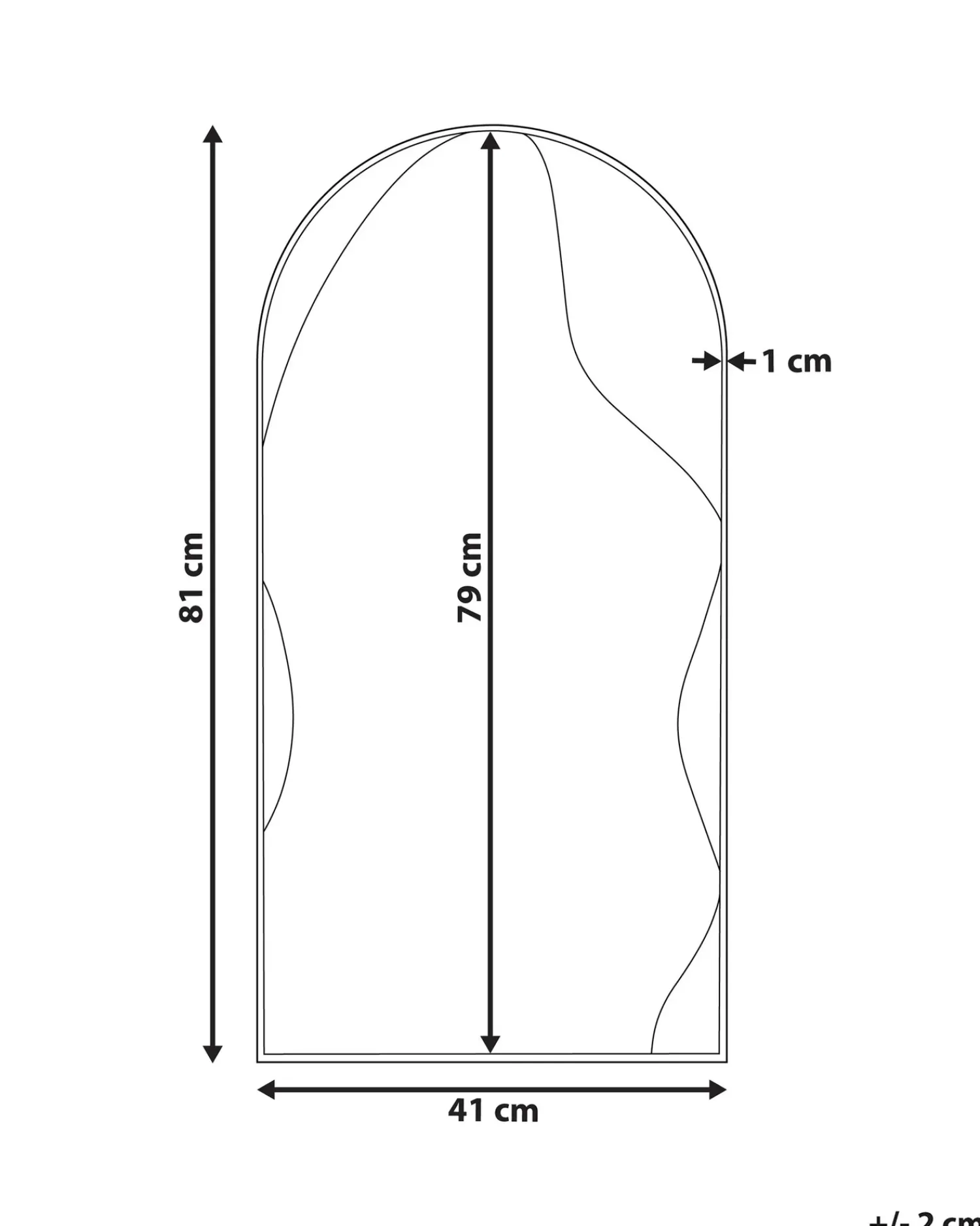 Hot Beliani Specchio COLOMBIER 41 cm 81 cm Metallo Oro