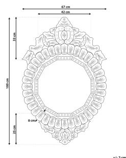 Clearance Beliani Specchio CRAON 67 cm 100 cm Argento