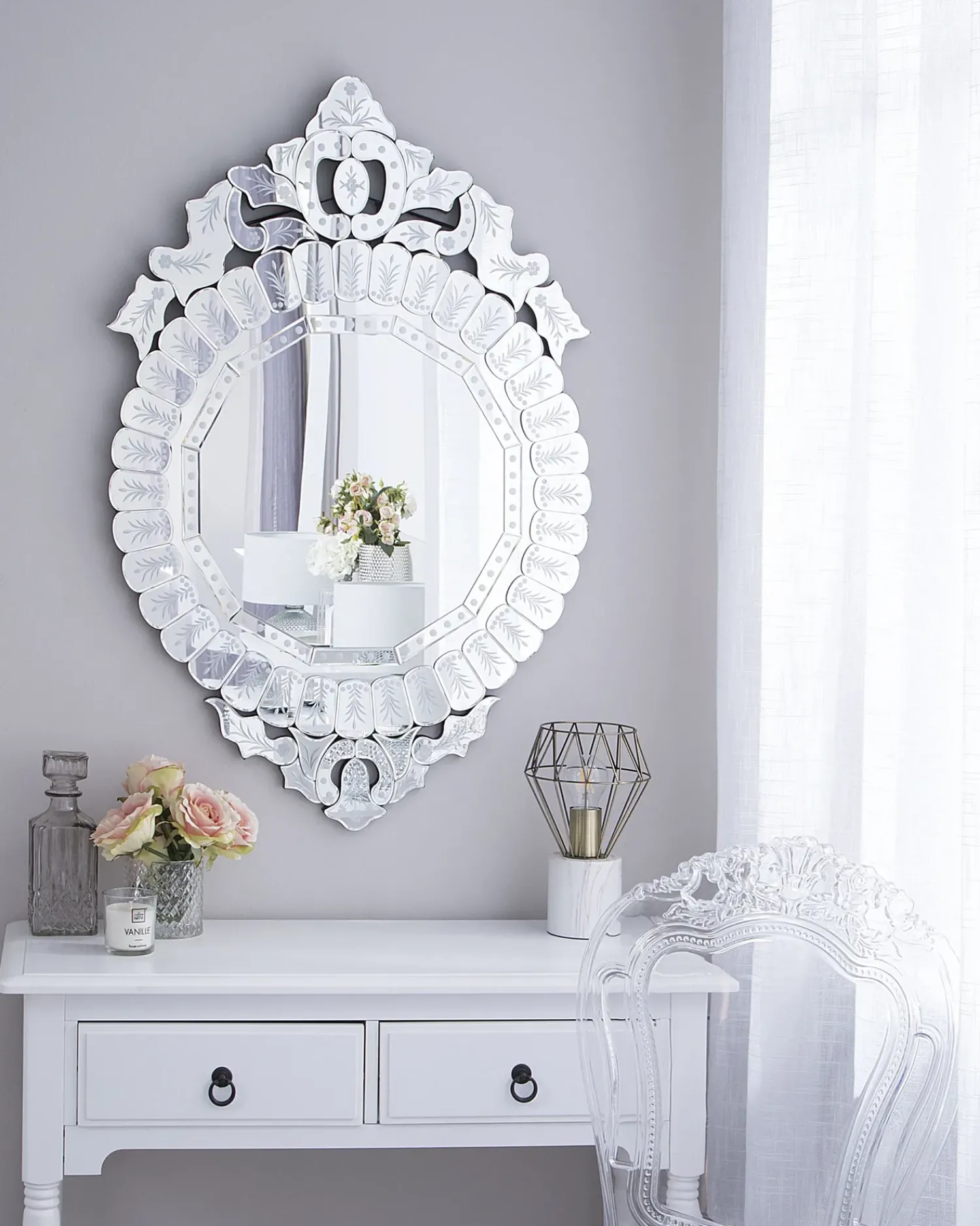 Clearance Beliani Specchio CRAON 67 cm 100 cm Argento