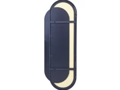 New Beliani Specchio CREIL 51 cm 143 cm Rattan sintetico (PE) Naturale Naturale Nero