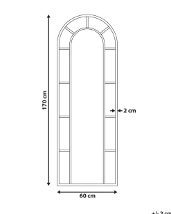 Hot Beliani Specchio CROSSES 60 cm 170 cm Metallo Nero