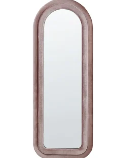 Beliani Specchio CULAN 60 cm 160 cm Velluto Rosa