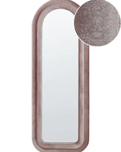 Beliani Specchio CULAN 60 cm 160 cm Velluto Rosa
