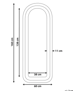 Beliani Specchio CULAN 60 cm 160 cm Velluto Rosa
