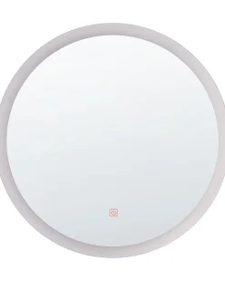 Outlet Beliani Specchio da bagno con luce LED YSER 58 cm 58 cm Argento
