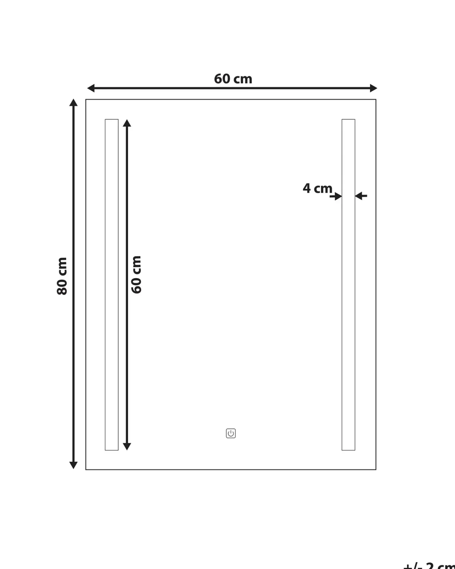 Clearance Beliani Specchio da bagno con luce LED MARTINET 80 cm Argento