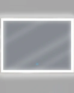 Hot Beliani Specchio da bagno con luce LED ARGENS 60 cm Argento