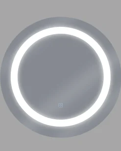 Discount Beliani Specchio da bagno con luce LED SELUNE 58 cm 58 cm Argento