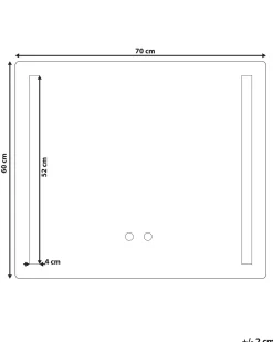 Clearance Beliani Specchio da bagno con luce LED LIRAC 70 cm 60 cm Argento