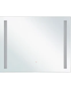 Clearance Beliani Specchio da bagno con luce LED LIRAC 70 cm 60 cm Argento