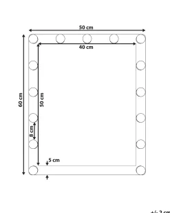Online Beliani Specchio da bagno con luce LED ODENAS 50 cm 60 cm Bianco