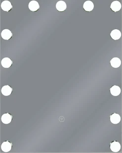Online Beliani Specchio da bagno con luce LED LUCENAY 40 cm 50 cm Argento