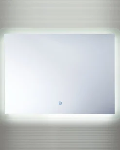Outlet Beliani Specchio da bagno con luce LED CORROY 80 cm 60 cm Argento
