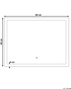 Outlet Beliani Specchio da bagno con luce LED CORROY 80 cm 60 cm Argento