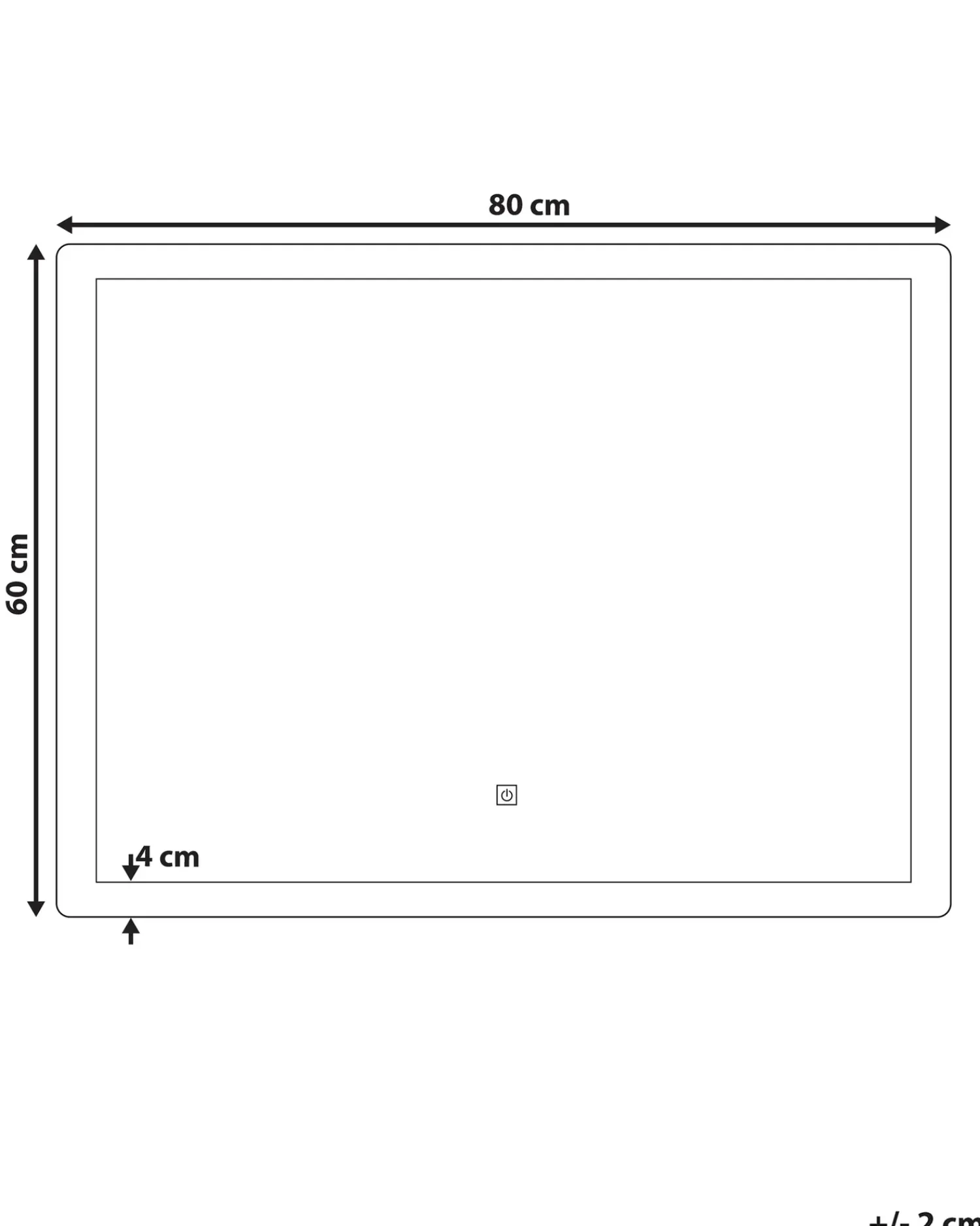 Outlet Beliani Specchio da bagno con luce LED CORROY 80 cm 60 cm Argento