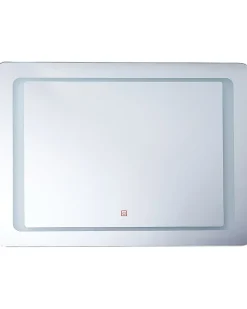 Clearance Beliani Specchio da bagno con luce LED WASSY 80 cm 60 cm Argento