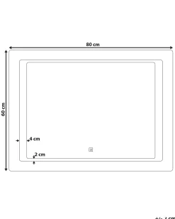 Clearance Beliani Specchio da bagno con luce LED WASSY 80 cm 60 cm Argento