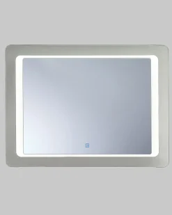 Clearance Beliani Specchio da bagno con luce LED WASSY 80 cm 60 cm Argento