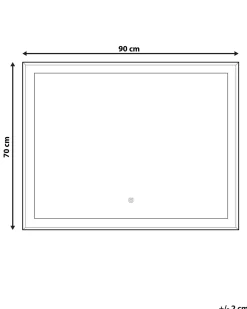 Discount Beliani Specchio da bagno con luce LED ARGENS 70 cm Argento