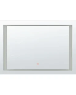 Beliani Specchio da bagno con luce LED EYRE 80 cm 60 cm Argento