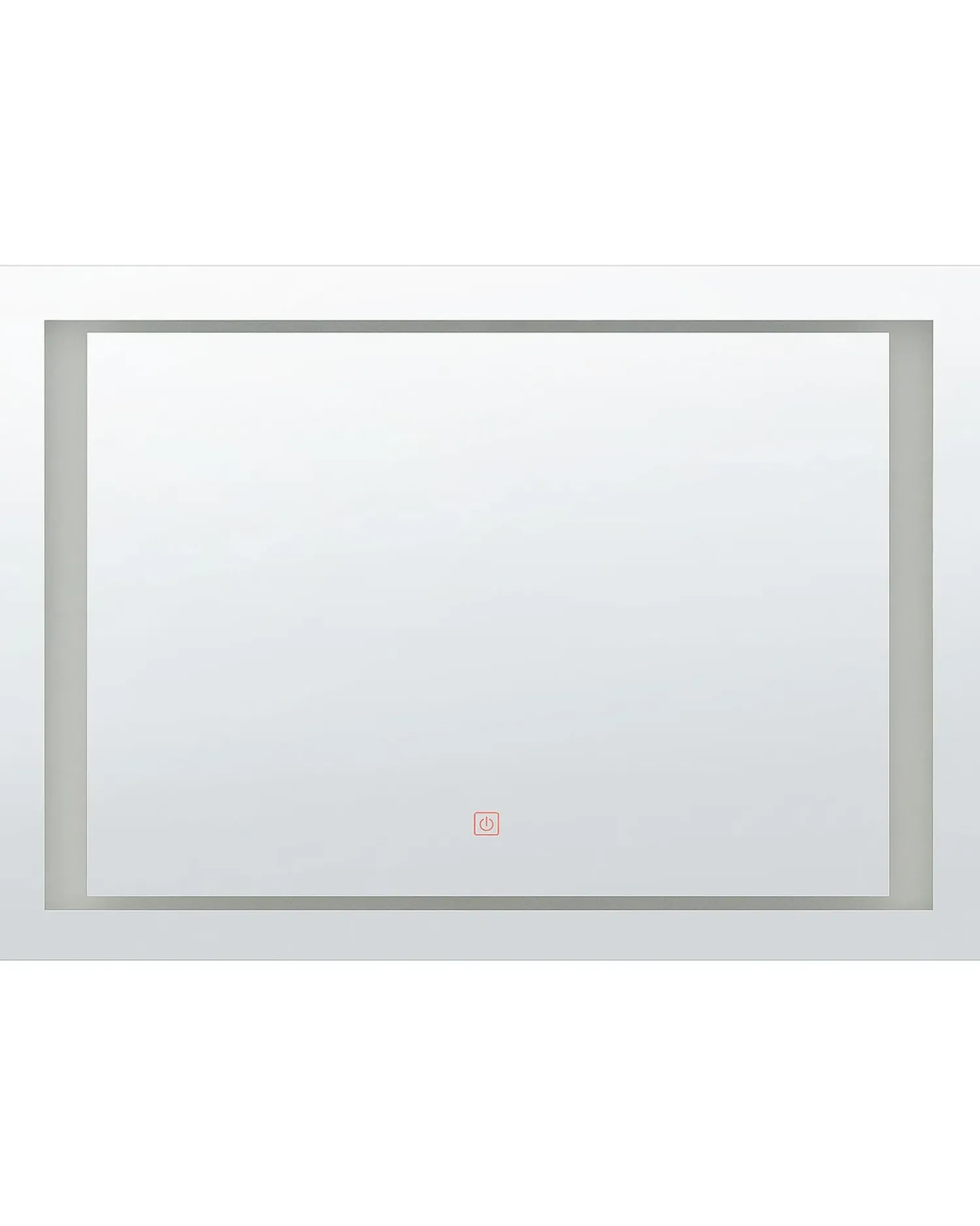 Beliani Specchio da bagno con luce LED EYRE 80 cm 60 cm Argento