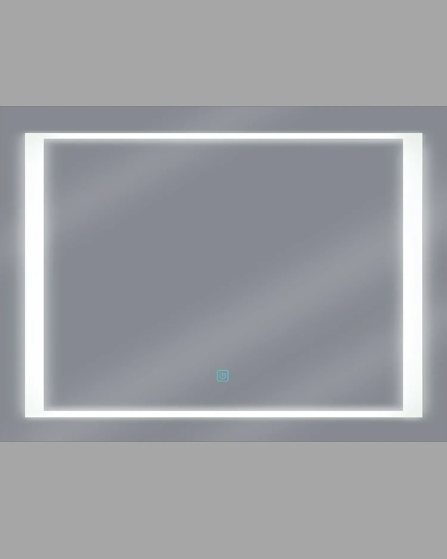 Beliani Specchio da bagno con luce LED EYRE 80 cm 60 cm Argento