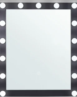 Clearance Beliani Specchio da bagno con luce LED ODENAS 50 cm 60 cm Nero