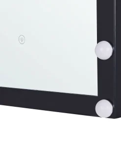 Clearance Beliani Specchio da bagno con luce LED ODENAS 50 cm 60 cm Nero
