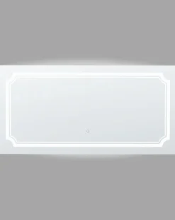 New Beliani Specchio da bagno con luce LED ARROMACHNES 120 cm 60 cm Argento
