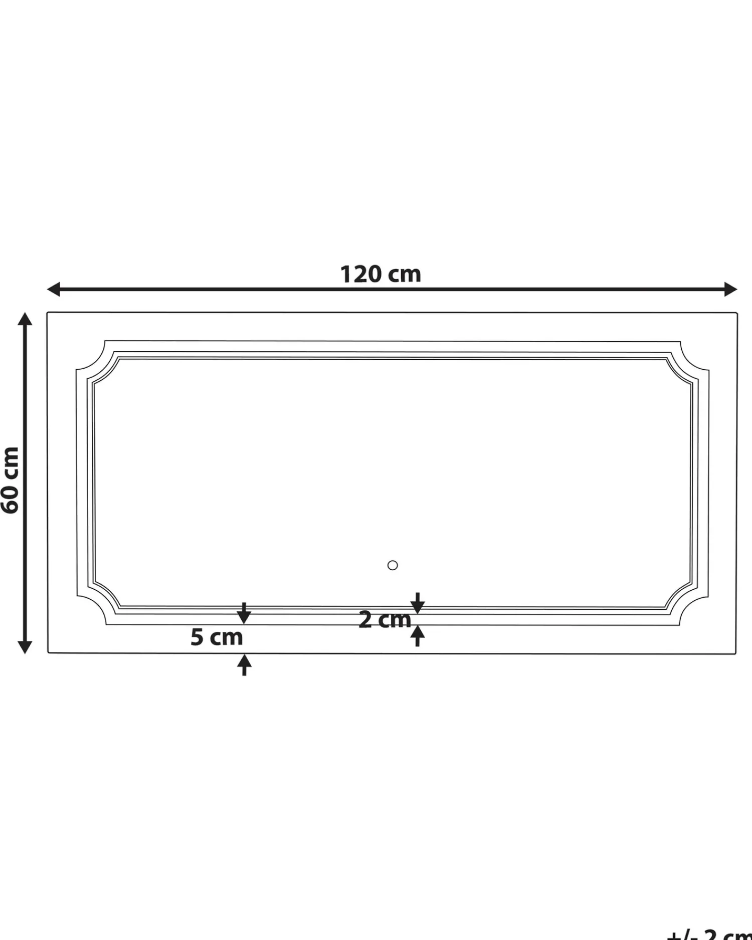 New Beliani Specchio da bagno con luce LED ARROMACHNES 120 cm 60 cm Argento