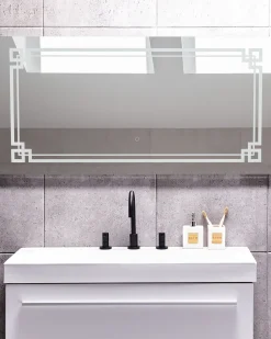 Online Beliani Specchio da bagno con luce LED AVRANCHES 120 cm 60 cm Argento