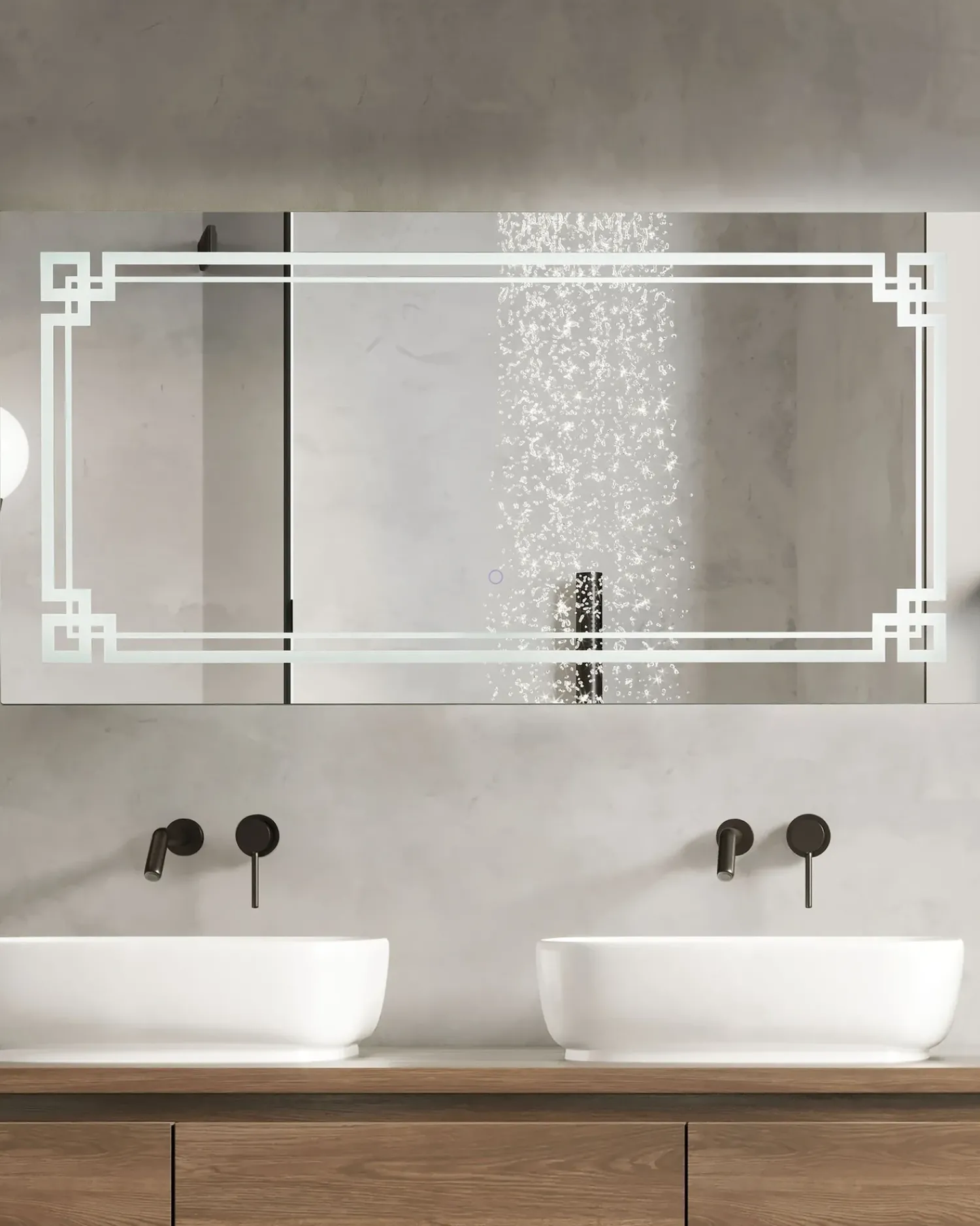 Online Beliani Specchio da bagno con luce LED AVRANCHES 120 cm 60 cm Argento