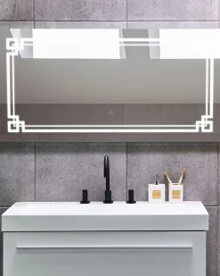 Online Beliani Specchio da bagno con luce LED AVRANCHES 120 cm 60 cm Argento