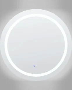 Online Beliani Specchio da bagno con luce LED COURSEULLES 79 cm 79 cm Argento