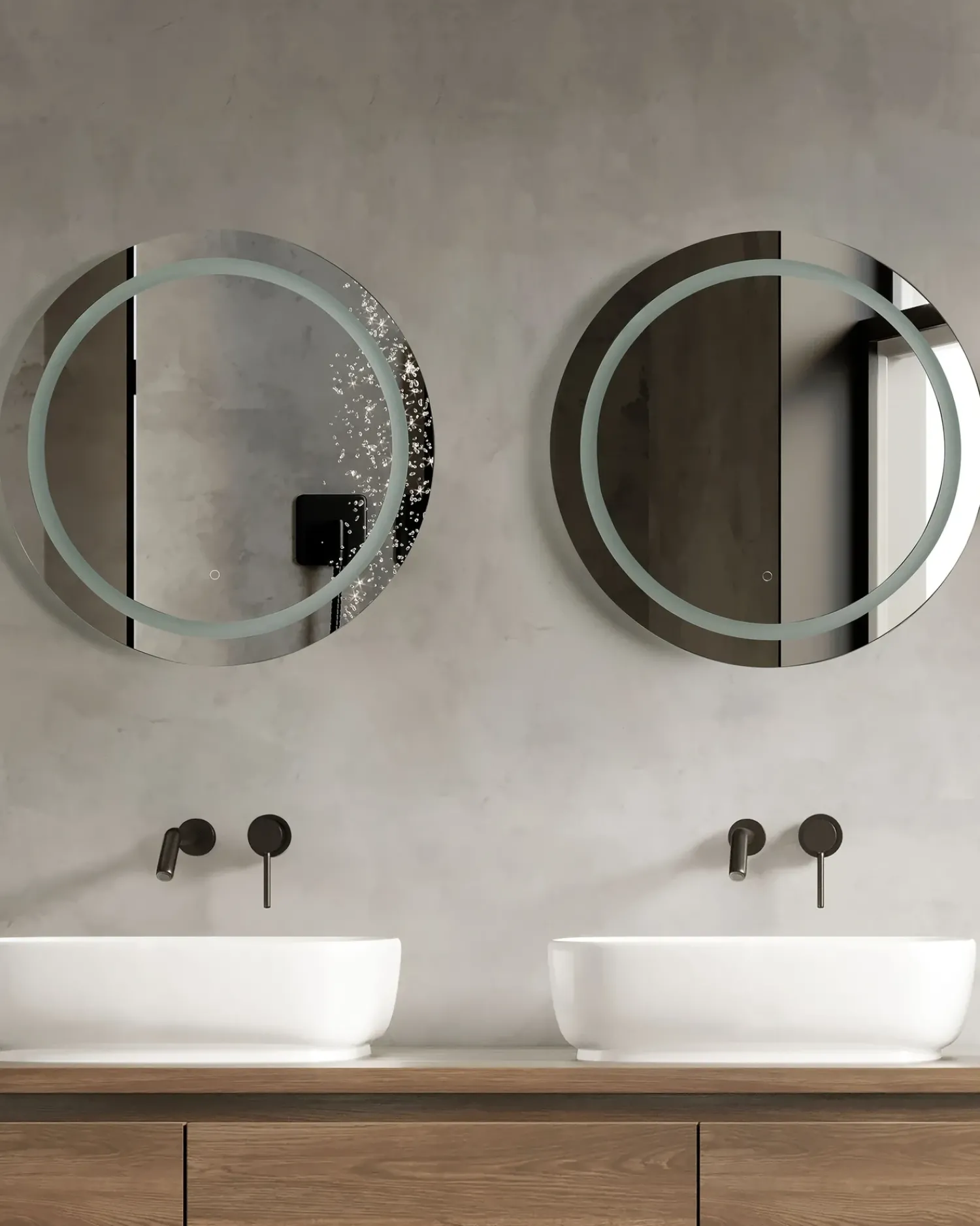 Online Beliani Specchio da bagno con luce LED COURSEULLES 79 cm 79 cm Argento