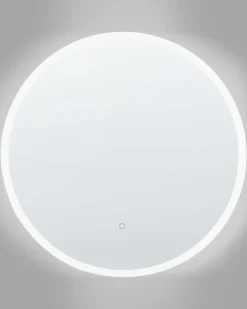 Beliani Specchio da bagno con luce LED DEAUVILLE 79 cm 79 cm Argento