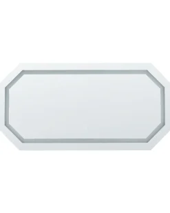 Online Beliani Specchio da bagno con luce LED LOCMARIAQUER 120 cm 60 cm Argento