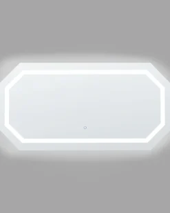 Online Beliani Specchio da bagno con luce LED LOCMARIAQUER 120 cm 60 cm Argento