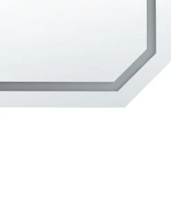 Online Beliani Specchio da bagno con luce LED LOCMARIAQUER 120 cm 60 cm Argento