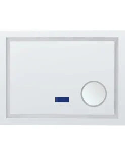 Beliani Specchio da bagno con luce LED THAIX 80 cm 60 cm Argento