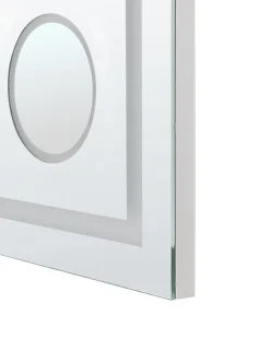 Beliani Specchio da bagno con luce LED THAIX 80 cm 60 cm Argento