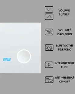 Outlet Beliani Specchio da bagno con luce LED MONTARON 80 cm 60 cm Argento