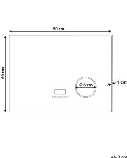 Outlet Beliani Specchio da bagno con luce LED MONTARON 80 cm 60 cm Argento