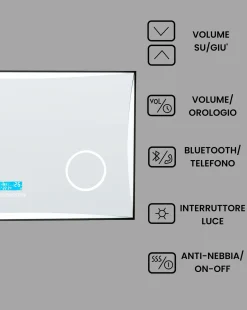 Online Beliani Specchio da bagno con luce LED ONLAY 100 cm 60 cm Argento