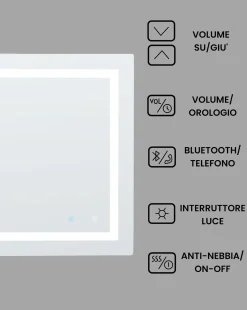 Beliani Specchio da bagno con luce LED PRENOIS 80 cm 60 cm Argento